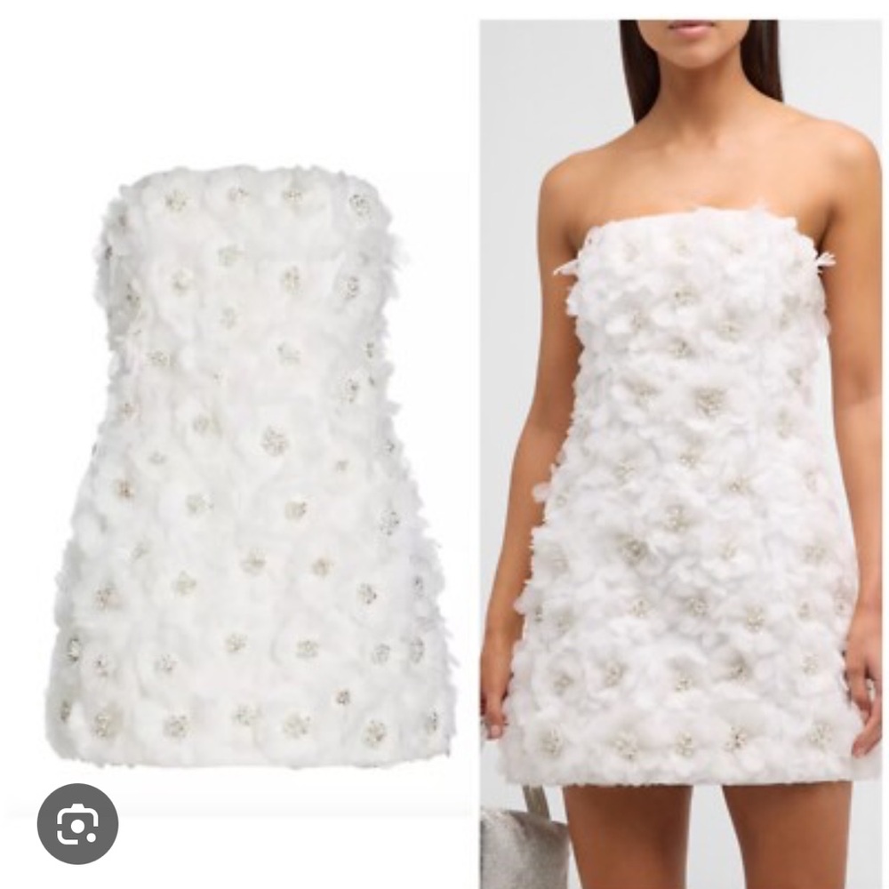 Alice + Olivia Ivory Textured Floral Dress